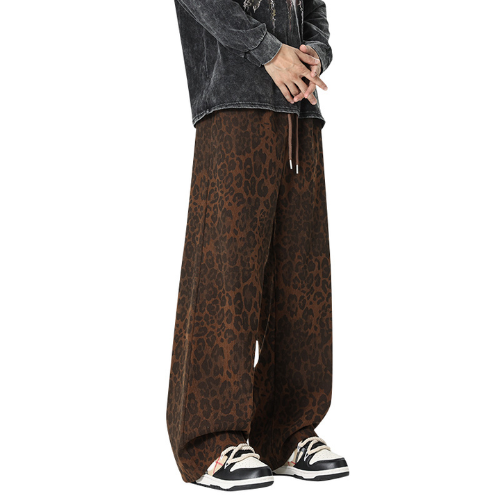 Leopard Print Relaxed Casual Pants