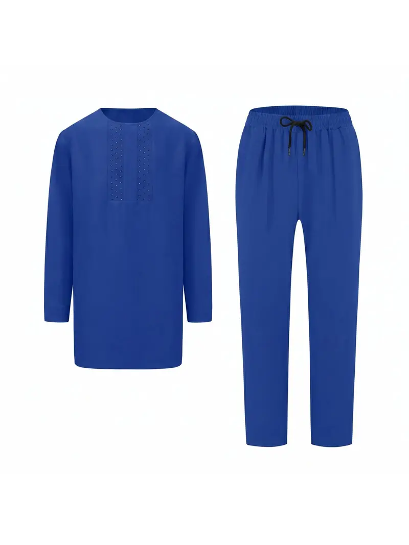 Men's Embroidered Kaftan Pants Set