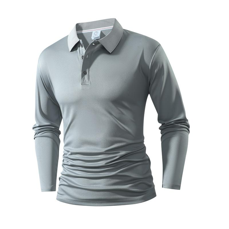 Men's Solid Long Sleeve Quick-Dry Polo