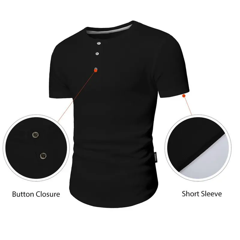 Men's Slim Fit Button Henley Tee