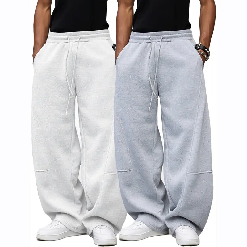 Men's Solid Wide-Leg Baggy Sweatpants