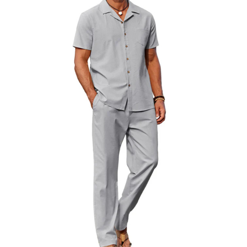 Casual Short Sleeve Shirt &amp; Pants Set
