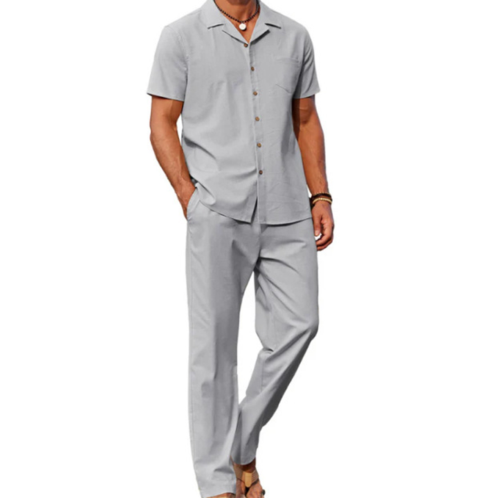 Casual Short Sleeve Shirt &amp; Pants Set