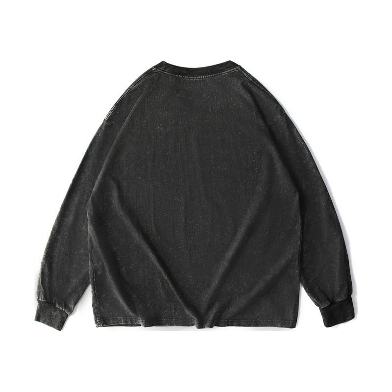 Washed Distressed Crewneck Sweatshirt
