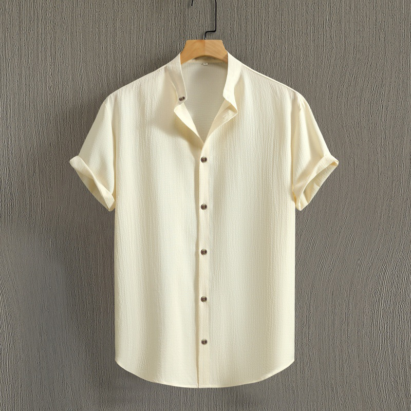 Men's Textured Stand Collar Shirt