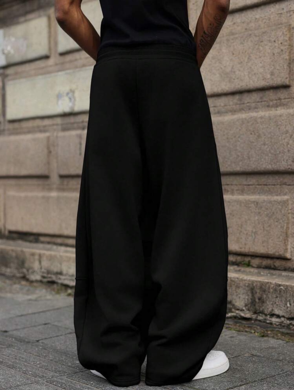 Men's Solid Wide-Leg Baggy Sweatpants