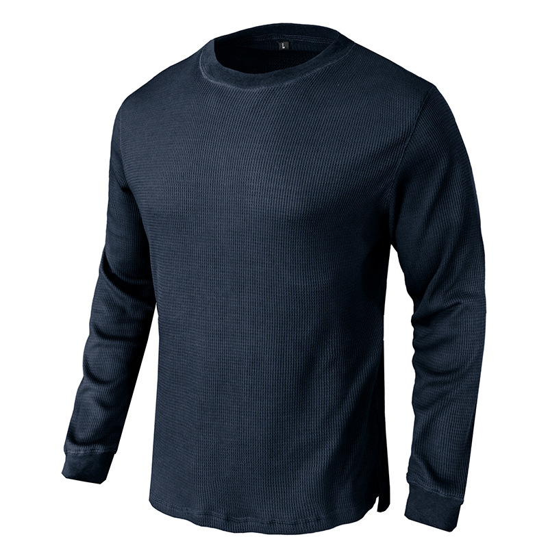 Textured Crewneck Long Sleeve Shirt