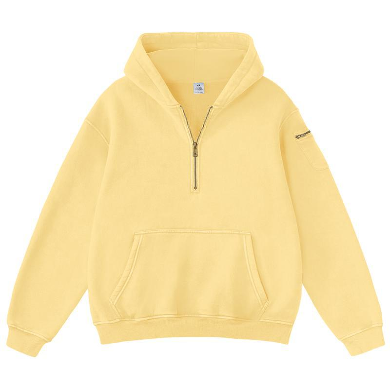 Vintage Half-Zip Hooded Pullover