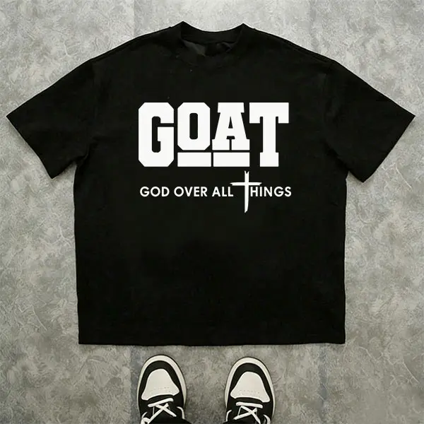 Men's God Over All Streetwear Cotton Tee