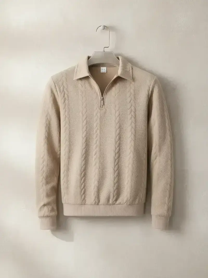 Vintage Quarter-Zip Knit Polo Sweater