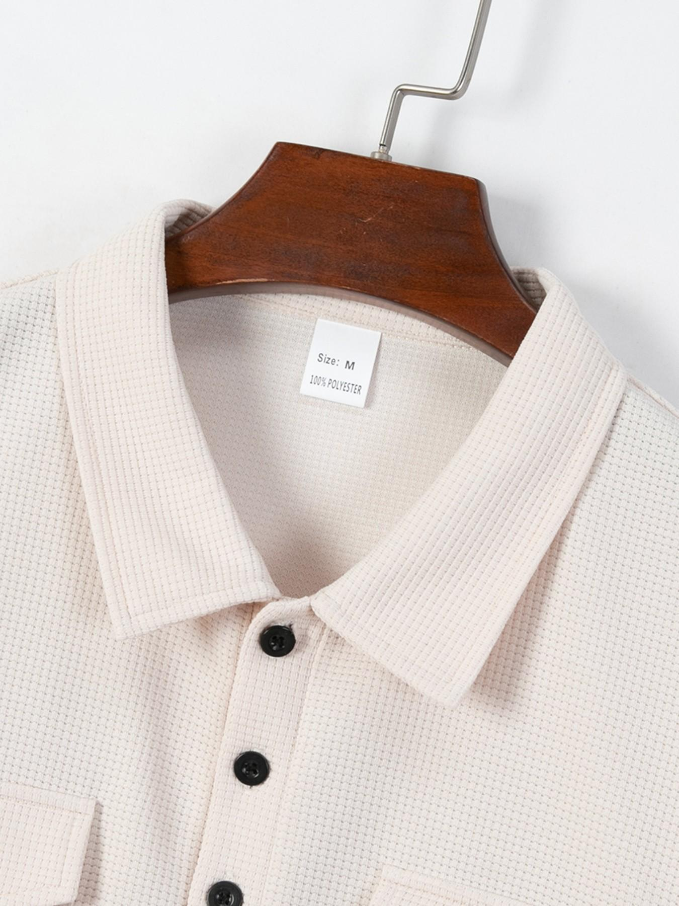 Men's Waffle Textured Polo & Pants Set