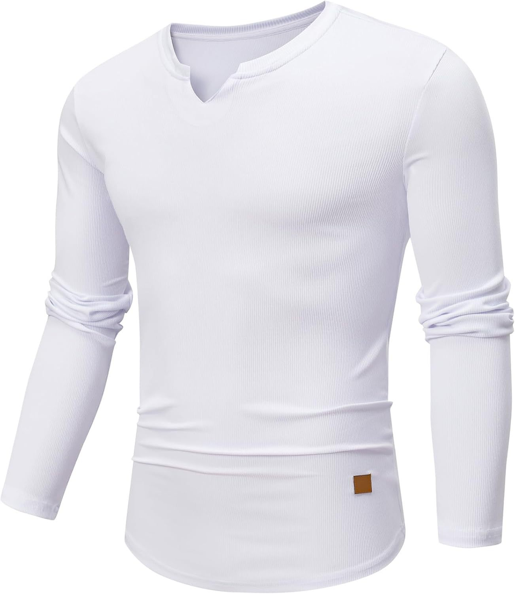 Men's Ribbed V-Neck Muscle Shirt