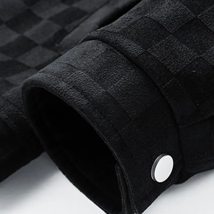 Textured Button Front Flap Pocket Jacket