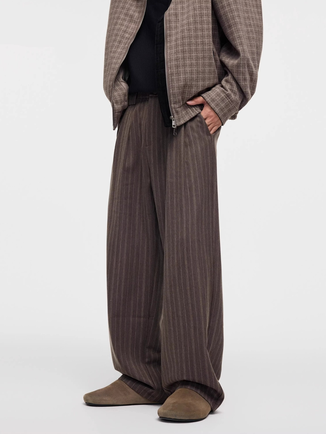 Pinstripe Wide Leg Baggy Pants