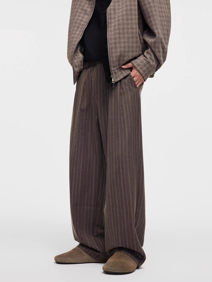 Pinstripe Wide Leg Baggy Pants