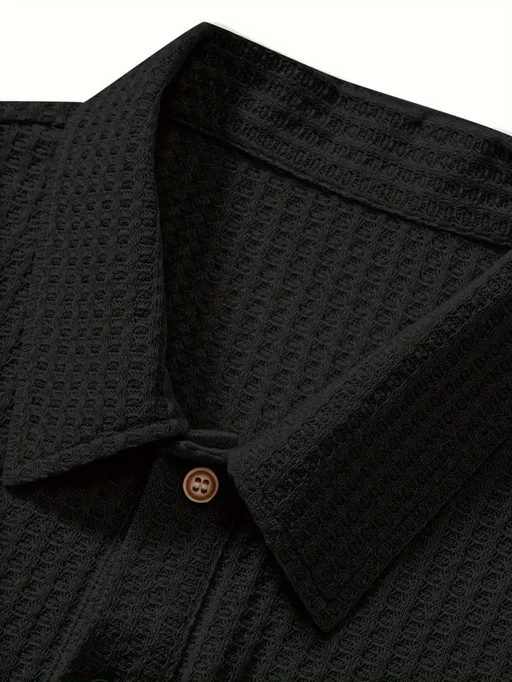 Textured Knit Polo Shirt