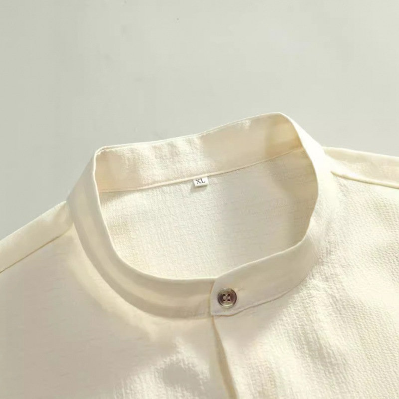 Men's Textured Stand Collar Shirt