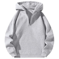 Men's Solid Half-Zip Hooded Sweatshirt