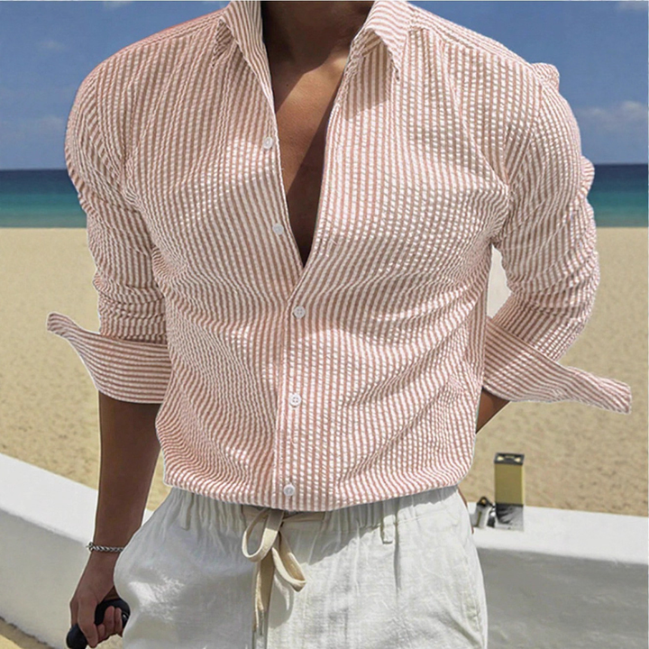 Fitted Stripe Long-Sleeve Shirt