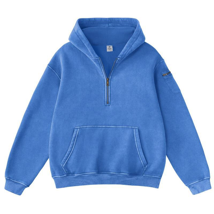 Vintage Half-Zip Hooded Pullover