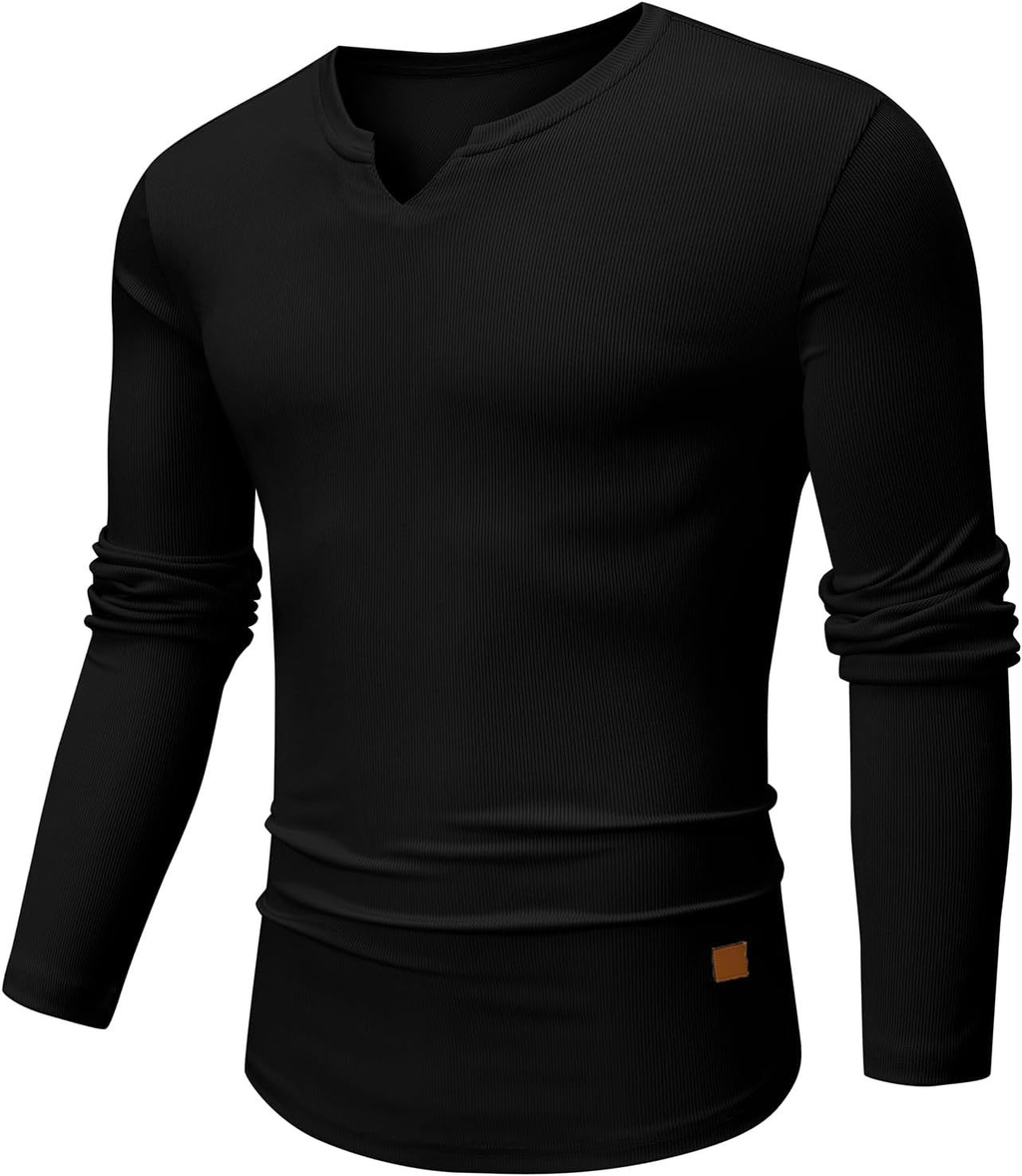 Men's Ribbed V-Neck Muscle Shirt