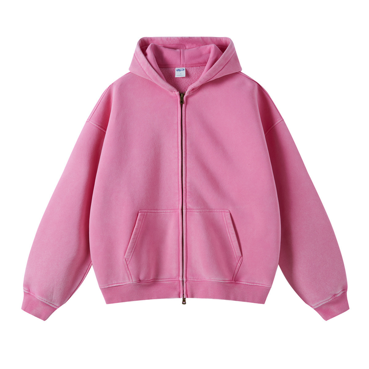 Vintage Washed Oversized Zip Hoodie