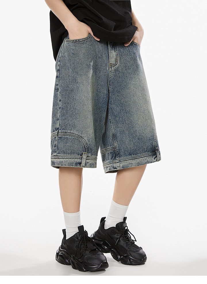 Reverse-Wash Baggy Denim Jorts