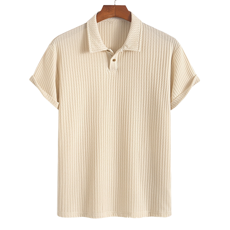 Textured Knit Polo Shirt