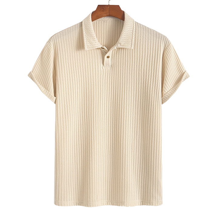 Textured Knit Polo Shirt