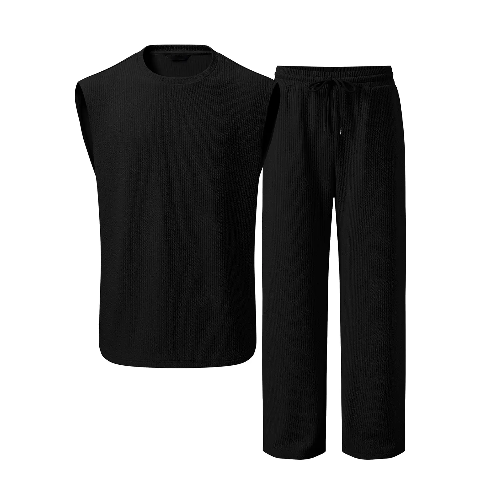 Men's Rib Knit Tank Top & Pants Set