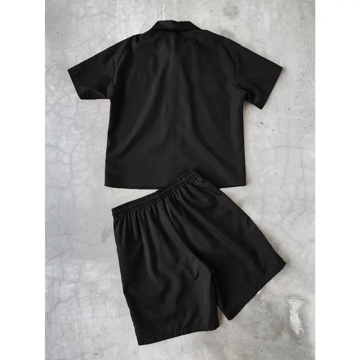 Star Print Zip Shirt &amp; Shorts Set