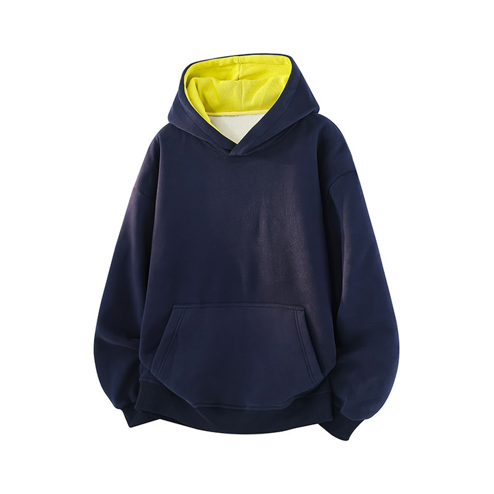 Colorblock Fleece-Lined Pullover Hoodie