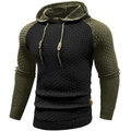 Men's Two-Tone Textured Knit Hoodie