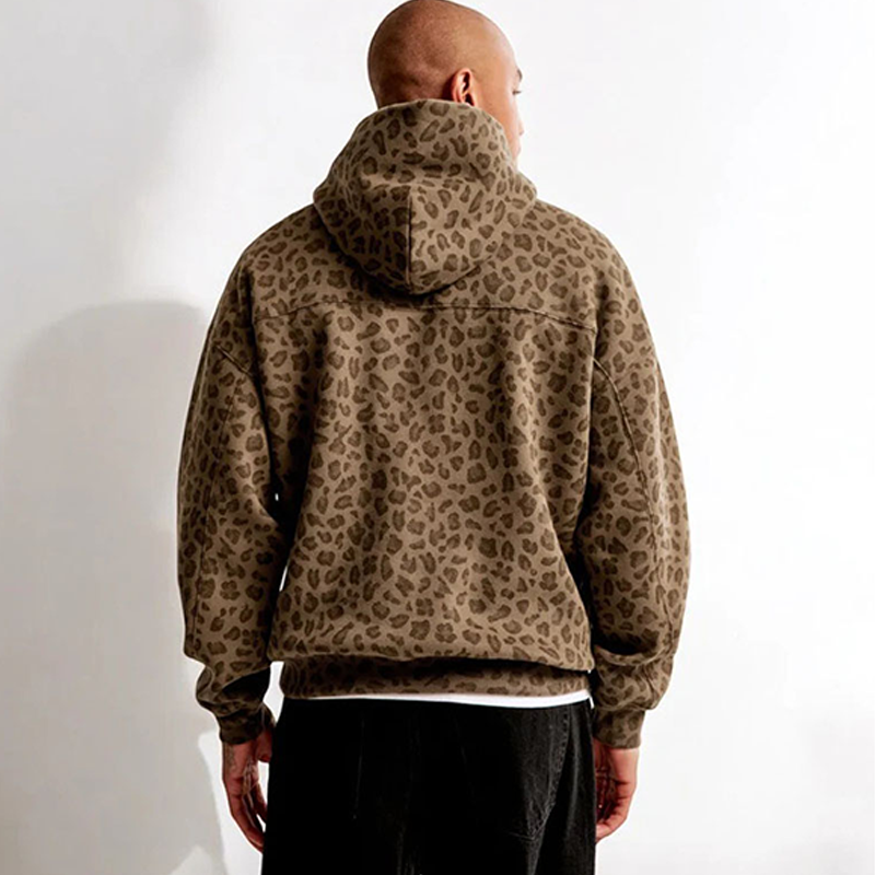 Leopard Print Pullover Hoodie