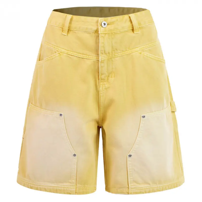 Vintage Multi-Pocket Denim Cargo Shorts