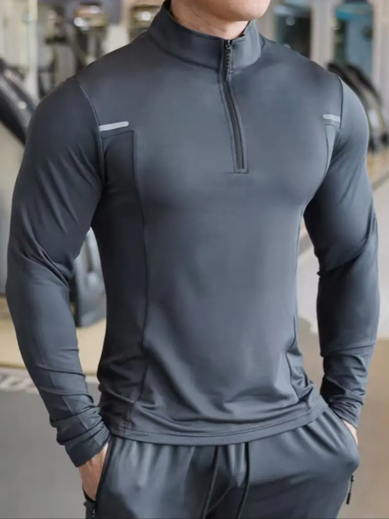 Men's Reflective Half-Zip Sports Shirt