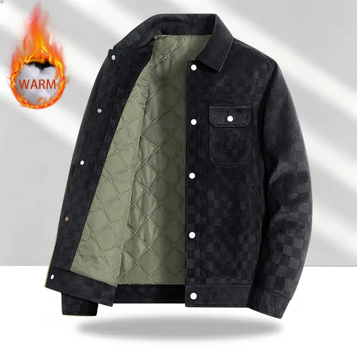 Textured Button Front Flap Pocket Jacket