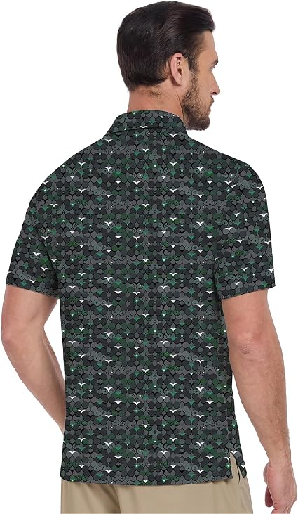 Men's Printed Quick-Dry Golf Polo Shirt