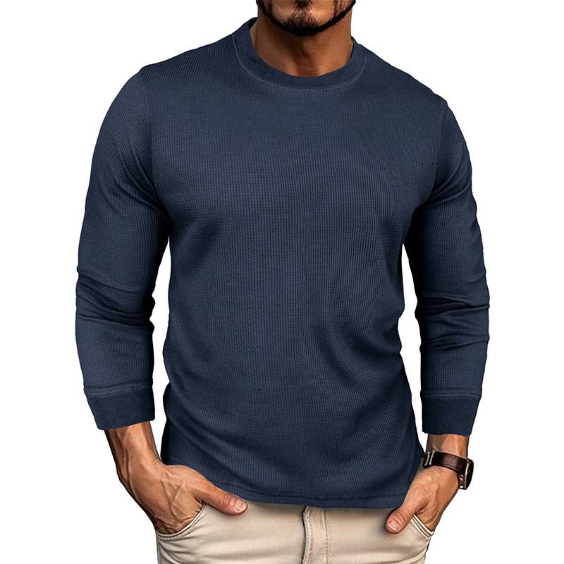 Textured Crewneck Long Sleeve Shirt