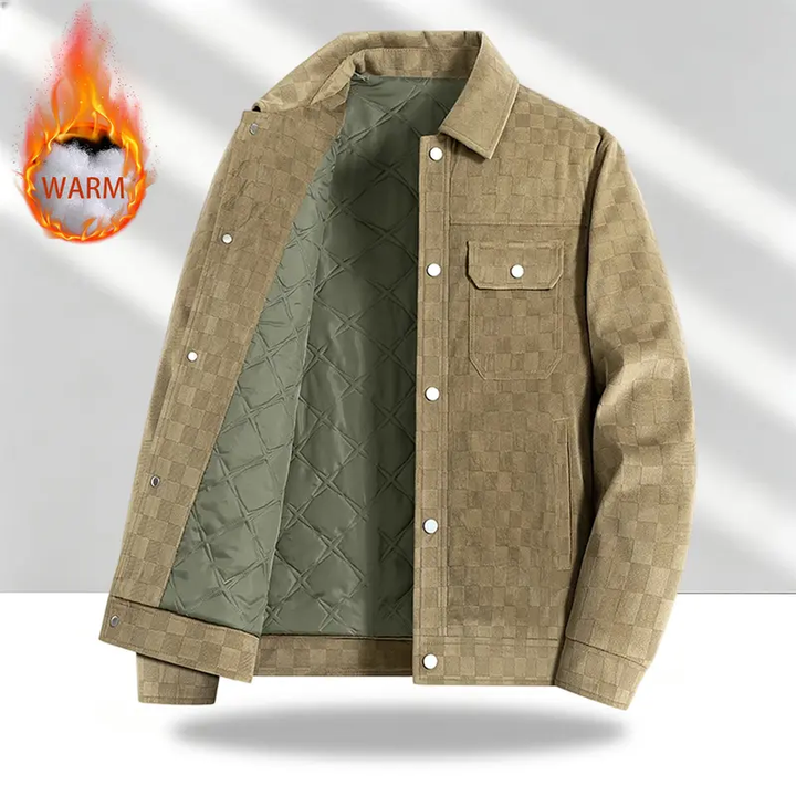 Textured Button Front Flap Pocket Jacket