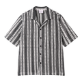 Men's Textured Knit Camp Collar Shirt