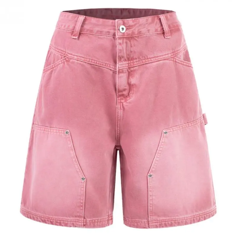 Vintage Multi-Pocket Denim Cargo Shorts