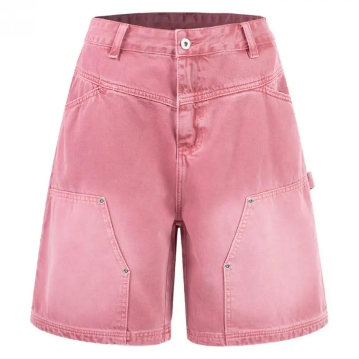 Vintage Multi-Pocket Denim Cargo Shorts
