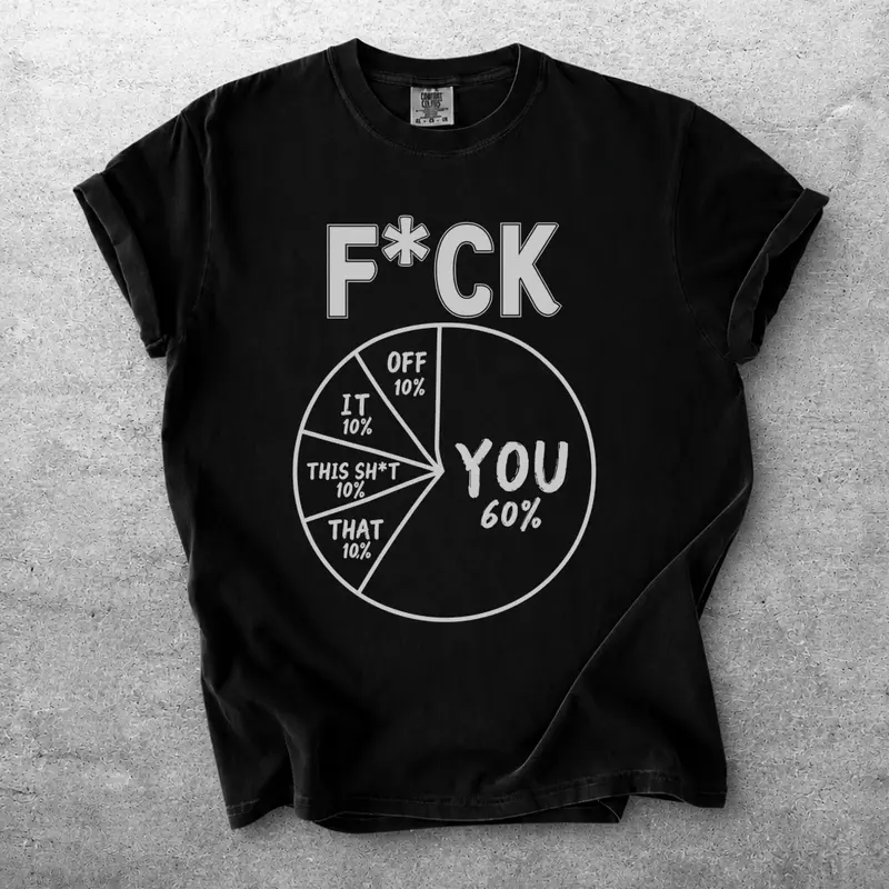 Sarcastic Pie Chart Graphic Black T-Shirt