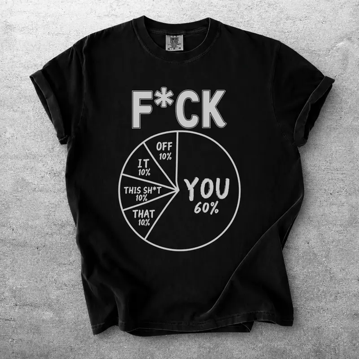 Sarcastic Pie Chart Graphic Black T-Shirt
