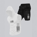 Men's Flag Print Hooded Workout Set