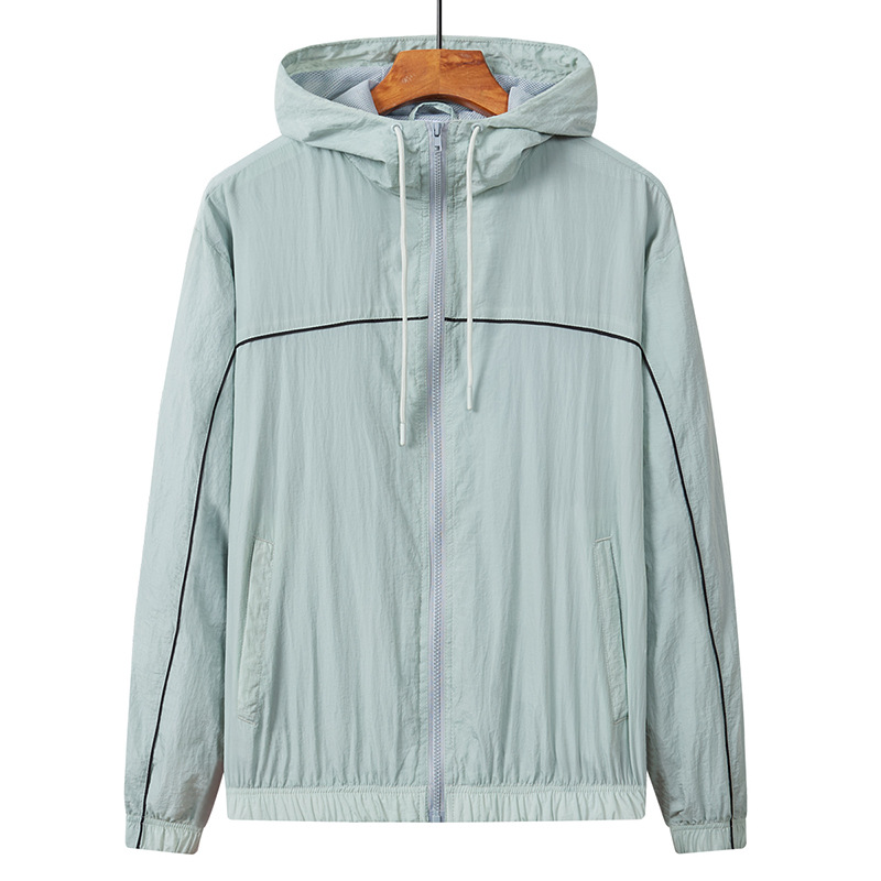Contrast Line Windbreaker Hoodie