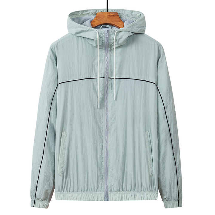 Contrast Line Windbreaker Hoodie