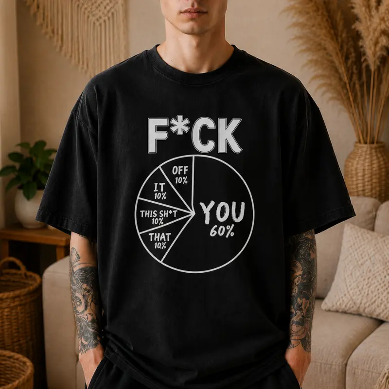 Sarcastic Pie Chart Graphic Black T-Shirt