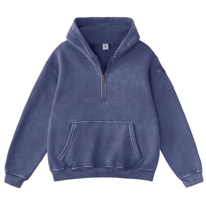 Vintage Half-Zip Hooded Pullover